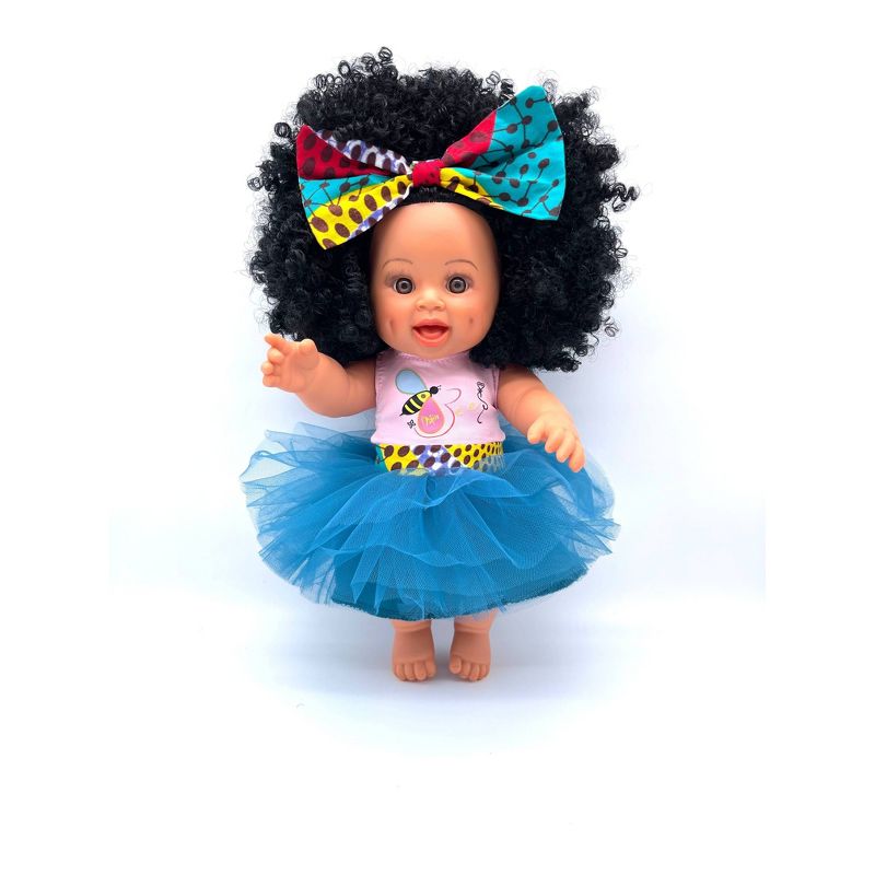 Orijin Bees Curly Swizzy 12&#34; Baby Bee Doll - Black Hair with Brown Eyes, 2 of 6