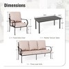Captiva Designs 4pc Extra Large Metal Outdoor Patio Conversation Set with Pattern-back Chairs and Coffee Table - 2 of 4