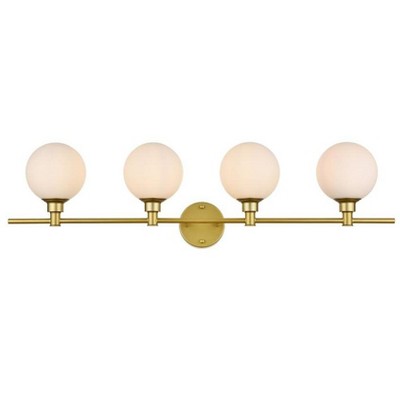 Elegant Lighting Cordelia 4 light Brass and frosted white Bath Sconce