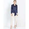 INSPIRE CHIC Women's Irregular Dotted Printed Work Long Sleeve Front Tie V Neck Blouse - 3 of 4