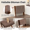 Bamboo folding footstool with bamboo X-legs and seat cushion, suitable for bedroom and living room use - 4 of 4