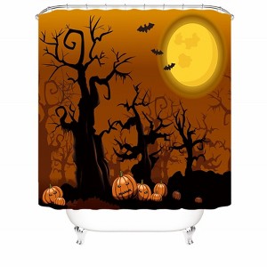 Halloween Night Shower Curtains for Bathroom Waterproof Fabric Bath Curtain Durable Soft Stylish Bathroom Decor 72x72 Inch - 1 of 1