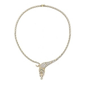 Ivy Sharpe 14K Gold Over Brass Cubic Zirconia Panther Necklace - 1 of 2