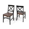 Modern Dining Chairs Set of 2, Farmhouse Acacia Wooden Dining Chairs, Armless Kitchen Chair-Christopher Knight Home - 2 of 4