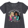 Girls' - Barbie - Holidays & Christmas Graphic Short Sleeve Fleece Dress - 2 of 3
