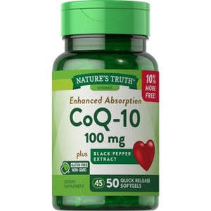 Nature's Truth CoQ10 100mg with Black Pepper Extract | 50 Softgels - 1 of 4