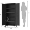 63 Inch Tall Storage Cabinet, Kitchen Pantry Cabinet 5 Tier Bathroom Cabinet with 2 Doors Adjustable Shelves for Kitchen, Dining Room, Bathroom - 2 of 4
