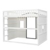 NicBex Full Size Loft Bed Classic House Shape Pine Bunk Bed Frame with Windows, Ladder and Full Length Guardrail, No Box Spring Required - 3 of 4