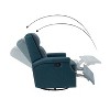 Favonius Genuine Leather Swivel Rocker Recliner with Nailhead Trim for Bedroom and Living Room, Set of 2 | ARTFUL LIVING DESIGN - 4 of 4