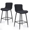 MAYEERTY Black 2-Pack Faux Leather Counter Bar Stools, Modern Design for Kitchen Islands & Dining Rooms - 4 of 4