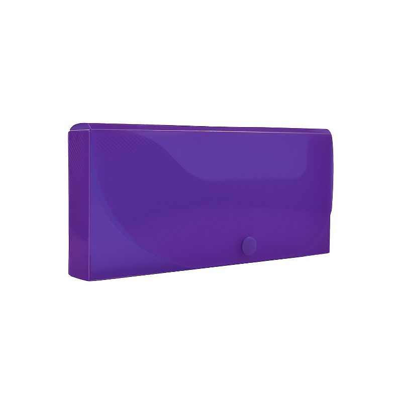 JAM Paper Plastic Pencil Case Snap Button Pencil Case Box Purple 166532743, 2 of 5