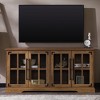 58" Two-Tone Glass-Door Farmhouse TV Stand with Adjustable Shelves, Soft-Close Hinges, and Cord Management for Living Room and Bedroom - 3 of 4