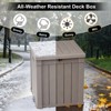 MooxvMoo 50-Gallon Outdoor Deck Box. Lockable, waterproof&UV-resistant storage for patio furniture,garden tools, cushions&pool gear,Light brown - 3 of 4