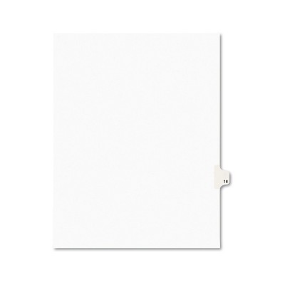 Avery-Style Legal Exhibit Side Tab Divider Title: 18 Letter White 25/Pack 01018