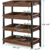 SEVOBAL Bakers Racks Retail Display Stand Multiple Shelves Hooks Vertical Storage Sturdy Frame for Living Space, Brown Black, 29.13"*12.2"*55.12" - 3 of 4