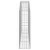 vidaXL Galvanized Iron Arched Gabion Basket, Decorative and Sound-Insulating Garden Barrier with Durable Construction and Wide Application, Silver - 4 of 4