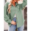 Coolmee Women's Cable Knit Lightweight Shacket Button Down Shirts Long Sleeve Casual Oversized Blouses Tops - 3 of 4
