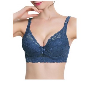 Allegra K Women Full Cup Breathable Comfort Floral Lace Non-Padded Underwired Bra - 1 of 4