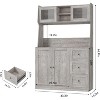 66 Inch Kitchen Pantry Cabinet with Storage, High Storage Cabinet, Adjustable Shelves, 3 Drawers, Wooden Storage Cabinet - 2 of 4