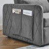 MAYEERTY 55 Modern Convertible Sofa Bed Velvet Loveseat 2 Detachable Arm Pockets Pull Out Bed 2 Pillows Adjustable Backrest Grid Armrests - 4 of 4