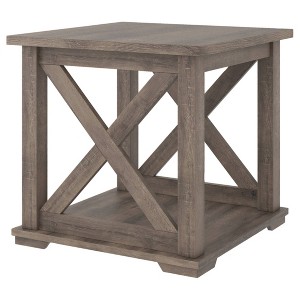 Arlenbry Square End Table Gray - Signature Design by Ashley: Farmhouse Design, Shelved Storage, MDF - 1 of 4