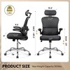 GALAXHERO Mesh Office Chair, Ergonomic Comfort with 3D Headrest & Flip-Up Armrests, Ideal for Professionals & Gamers,Black - 3 of 4