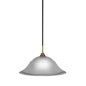 Toltec Lighting Paramount 1 - Light Pendant in  Matte Black/Brass with 20" Dew Drop Shade - 1 of 1