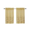 Kate Aurora Shabby Sheer Embroidered Complete 3 Piece Floral Rod Pocket Cafe Kitchen Curtain Tier & Valance Set - 4 of 4