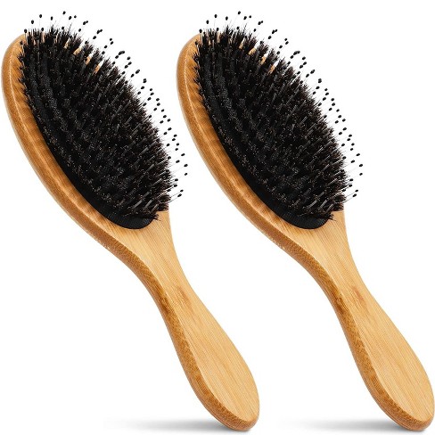 Glamlily 2 Pack Boar Bristle Hair Brushes With Nylon Pins And