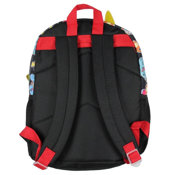 Mochila escolar Pokemon 3D Pikachu Bulbasaur Squirtle Charmander de 14" para niños 4