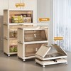 Chery Life 19.69"¡Á11.81"¡Á31.1" 4Tiers Side Wide Folding Storage Cabinet, Collapsible Storage Bins with Magnetic Door & Wheels - 3 of 4