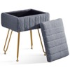 Hyleory Teddy Fabric Storage Ottoman, Vanity Stool Plush with Hidden Storage for Bedroom Living Room Vanity - 3 of 4