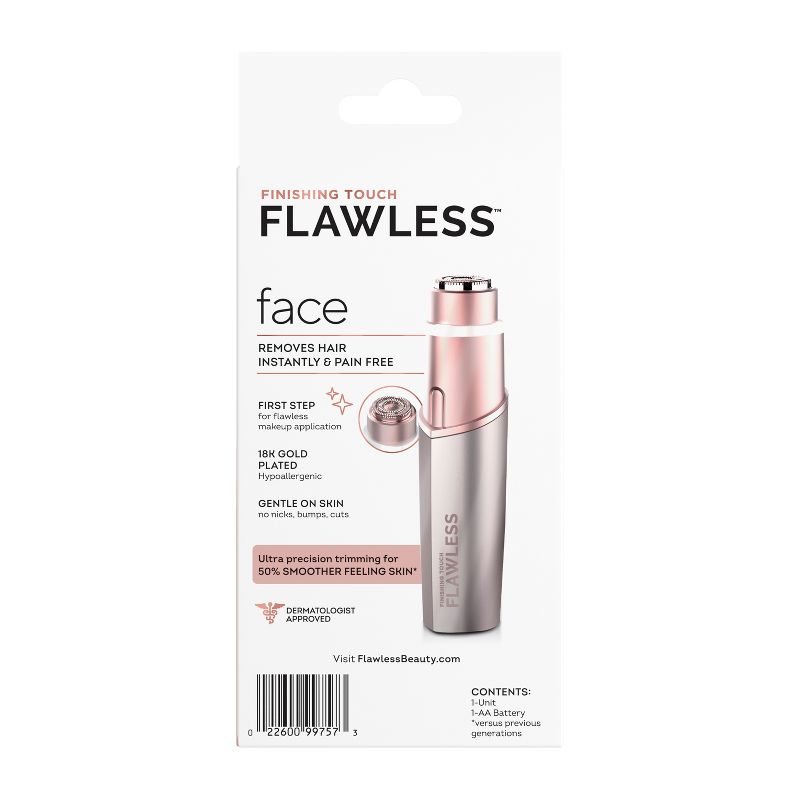 Finishing Touch Flawless Facial Hair Remover Electric Razor for Women - Coral, 3 of 14