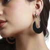 SOHI Women's Onyx Black Casual Drop Earrings - 4 of 4
