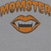 Rerun Island Women Momster Fangs Orange Lips Short Sleeve Graphic Cotton Cropped Loose T-shirt - 2 of 4