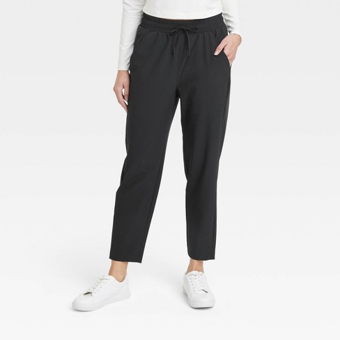 Women's Stretch Woven High-Rise Taper Pants - All In Motion™ Black XS