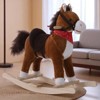 Mshliw Ride-On Plush Rocking Horse Toy with Galloping Sound, Red Scarf, Soft Saddle & Metal Frame for Ages 3+, Birthday Gift Idea, Halloween gift - 2 of 4