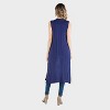 24seven Comfort Apparel Maternity Elegant Sleeveless Long Vest with Draped Neckline and Asymmetric Hem - 2 of 3
