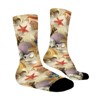 Starfish Conch Seashell Women Printed Crew Socks Funny Funky Socks Soft Polyester Novelty Gifts for Artists Men - 3 of 4