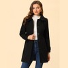 Allegra K Women's Peter Pan Collar Single Breasted Outwear Winter Buttoned Long Coat - image 2 of 4