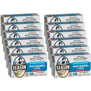 Season Skinless & Boneless Wild Mackerel in Water No Salt Added - Case of 12/4.375 oz - 1 of 4