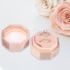 Unique Bargains Octagon Velvet Ring Box 2 Slots for Wedding Ceremony Proposal Engagement Birthday 1 Pc - 2 of 4