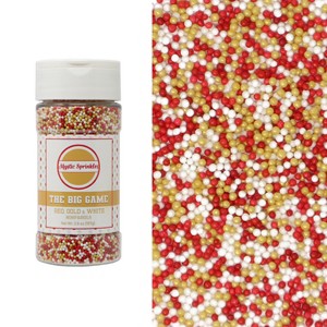 Mystic Sprinkles The Big Game - Red, Gold & White Nonpareil Mix 3.8oz - 1 of 3