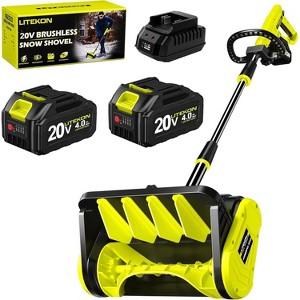 LITEKON 20 V Cordless Snow Shovel 13-Inch Electric Snow Blower with 2×4.0 Ah Batteries Fast Charger Green - 1 of 4