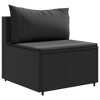 vidaXL 10 Piece Patio Lounge Set - Cushions, Black Poly Rattan - Outdoor/Deck/Garden Furniture - Modular Design with Tempered Glass Table - 4 of 4