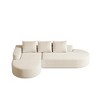 108.5'' Chenille Modern Curved Sectional Sofa with 3 Pillows, Modular Free Combination, and L-Shaped Design - 4 of 4