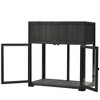 Mini Wood Cold Frame with Raised Garden Bed & Wheels, 2-Door Greenhouse for Indoor/Outdoor Use - 3 of 4