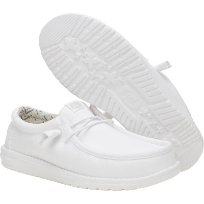 HEYDUDE Men Wally Stretch Canvas Wide , White/White, Wide 10 — фото 4