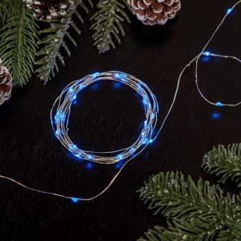 Northlight 20-Count Blue LED Micro Fairy Christmas Lights - 6ft, Copper Wire