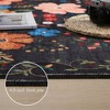 Itopfox Washable Boho Vintage Area Rug - Non Slip Floral Low Pile for Living Room, Bedroom, Farmhouse, Dining Room, Kids Playroom in Black - 4 of 4
